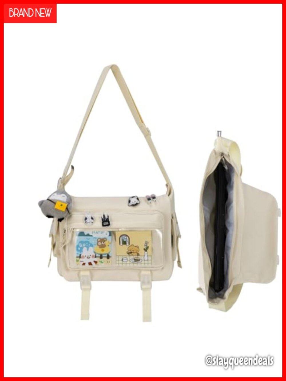 Kawaii Ita Bag Crossbody Clear Window Pin Display